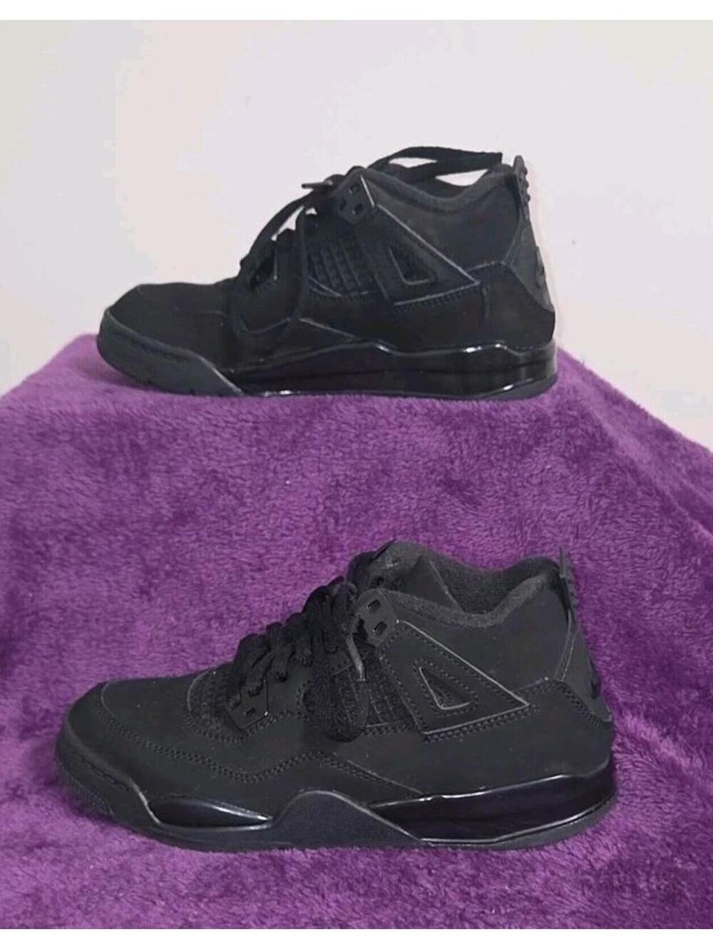 Nike Air Jordan 4 Retro OG PS Black Cat Light Graphite IB4388-010 Size 3 Youth